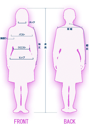 採寸イメージ女子